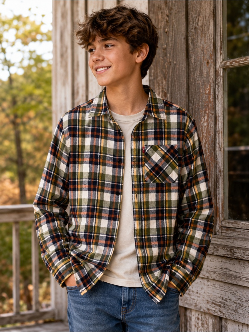 Levi’s Plaid Flannel Button Front Shirt Youth 14/16